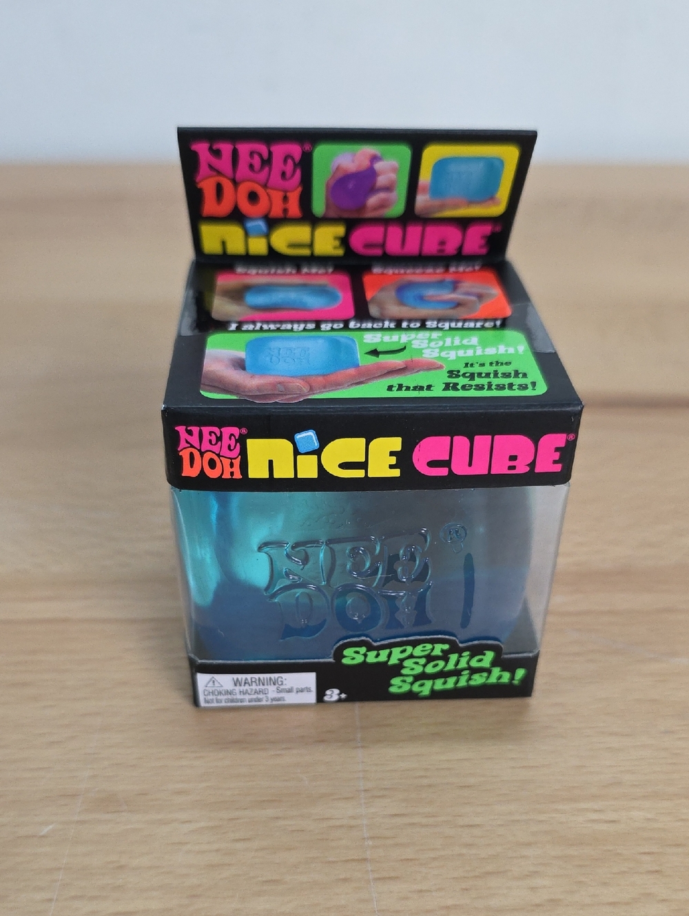 NeeDoh Nice Cube! Squishy Collectible in Metallic Blue